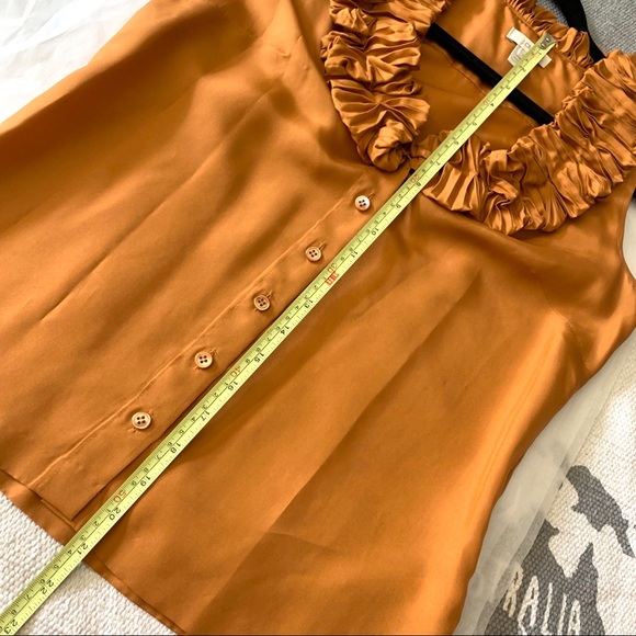 J. Crew SILK golden ruffle trim sleeveless blouse - Picture 11 of 11